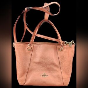 Coach Kacey Satchel Bag with crossbody strap in light coral